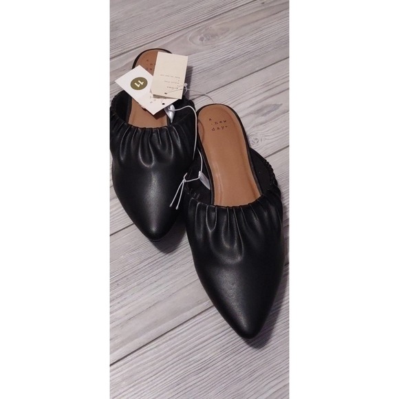 a new day Shoes - A New Day Black Elle Mules Sandals Size 11!!